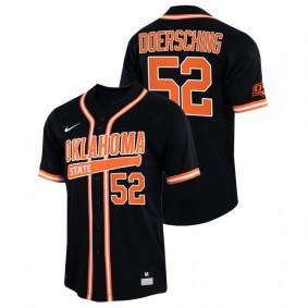 Griffin Doersching Oklahoma State Cowboys #52 College Baseball Men Black Jersey