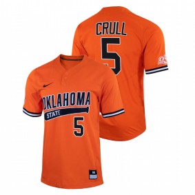 Oklahoma State Cowboys #5 Jaxson Crull College Baseball Orange Jersey Two-Button Men