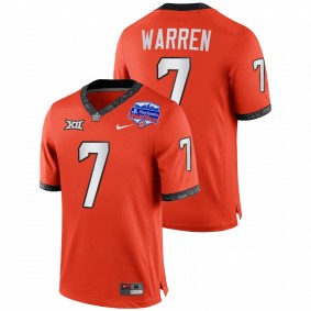 Jaylen Warren Oklahoma State Cowboys 2022 Fiesta Bowl Orange College Football Playoff #7 Jersey