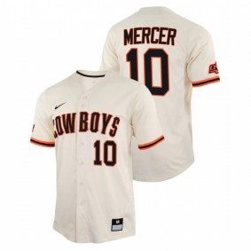 Jordy Mercer Oklahoma State Cowboys #10 College Baseball Men Cream Jersey Replica