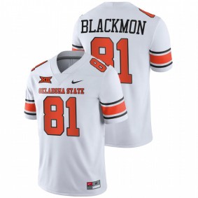 Justin Blackmon Oklahoma State Cowboys White College Football Alumni Player #81 Jersey