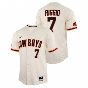 Roc Riggio Oklahoma State Cowboys #7 College Baseball Men Cream Jersey Replica