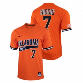 Oklahoma State Cowboys #7 Roc Riggio College Baseball Orange Jersey Two-Button Men