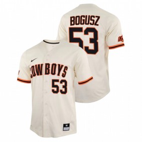 Ryan Bogusz Oklahoma State Cowboys #53 College Baseball Men Cream Jersey Replica