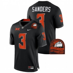 Spencer Sanders Oklahoma State Cowboys 2022 Fiesta Bowl Champions Black CFP #3 Jersey