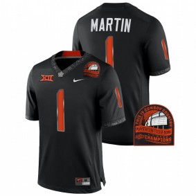 Tay Martin Oklahoma State Cowboys 2022 Fiesta Bowl Champions Black CFP #1 Jersey