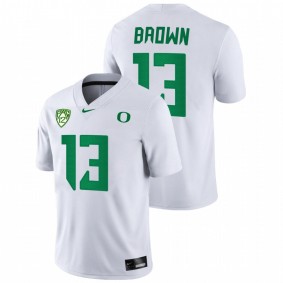 Anthony Brown Oregon Ducks 2021-22 White College Football Game Jersey