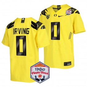 Men's Bucky Irving Oregon Ducks 2024 Fiesta Bowl Yellow #0 College Football Playoff Jersey