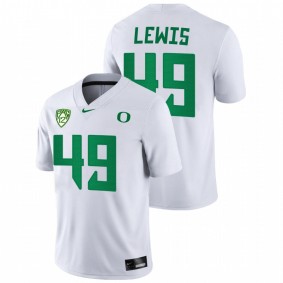 Camden Lewis Oregon Ducks 2021-22 White College Football Game Jersey