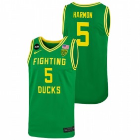 De'Vion Harmon #5 Green Oregon Ducks 2022 College Basketball Throwback Jersey