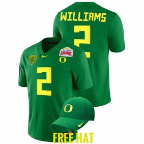 Devon Williams Oregon Ducks 2021 Alamo Bowl Green Pac-12 North Division champions #2 Jersey