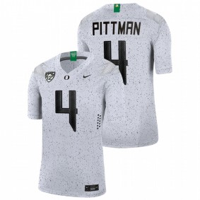 Mycah Pittman Oregon Ducks 2021-22 White Eggshell Limited Football Jersey