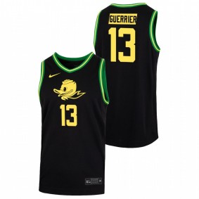 Quincy Guerrier #13 Black Oregon Ducks 2022 College Basketball Duck Face Jersey