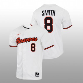 Tanner Smith Oregon State Beavers #8 College Baseball Men White Jersey Full-Button