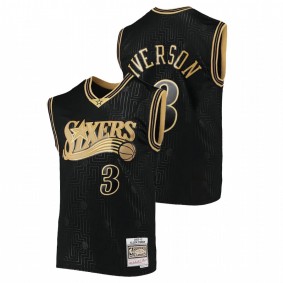 Allen Iverson Philadelphia 76ers Black 96 NBA Draft 25th season Jersey