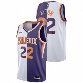 Phoenix Suns Deandre Ayton 2021-22 White Purple Split Edition Big Scorer Jersey