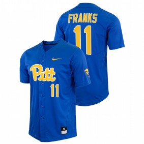 Brock Franks Pitt Panthers #11 College Baseball Men Royal Jersey Replica