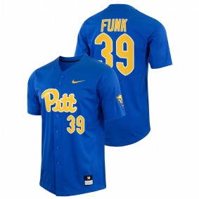 C.J. Funk Pitt Panthers #39 College Baseball Men Royal Jersey Replica