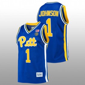 Pitt Panthers Dior Johnson Retro Basketball Men Royal Jersey Classic