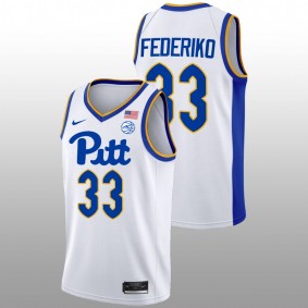 Pitt Panthers Fede Federiko 2022-23 White College Basketball Home Men Jersey