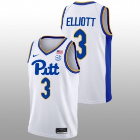 Pitt Panthers Greg Elliott 2022-23 White College Basketball Home Men Jersey