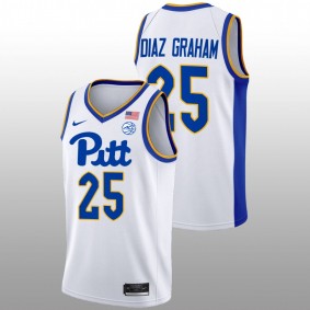 Pitt Panthers Guillermo Diaz Graham 2022-23 White College Basketball Home Men Jersey