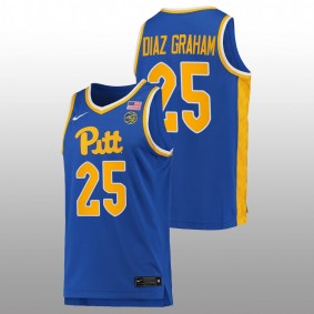 Guillermo Diaz Graham #25 Royal Pitt Panthers 2022-23 Replica College Basketball Jersey