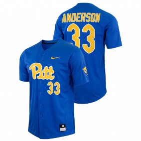 Jack Anderson Pitt Panthers #33 College Baseball Men Royal Jersey Replica