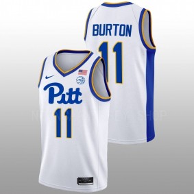 Jamarius Burton #11 White Pitt Panthers 2022-23 College Basketball Jersey