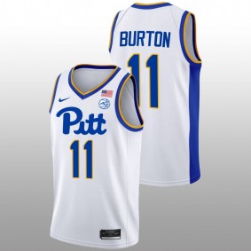 Pitt Panthers Jamarius Burton 2022-23 White College Basketball Home Men Jersey