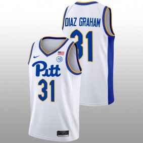 Pitt Panthers Jorge Diaz Graham 2022-23 White College Basketball Home Men Jersey