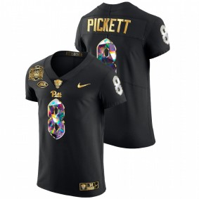 Kenny Pickett Pitt Panthers 2021 Peach Bowl Black Golden Diamond Edition #8 Jersey