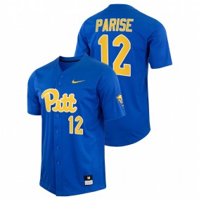 Pete Parise Pitt Panthers #12 College Baseball Men Royal Jersey Alumni