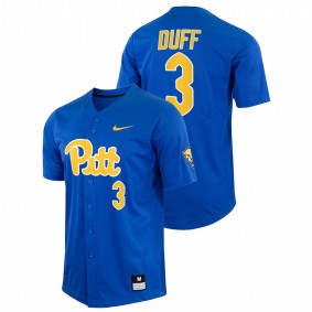 Sky Duff Pitt Panthers #3 College Baseball Men Royal Jersey Replica