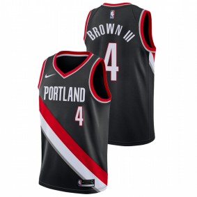 Greg Brown III Portland Trail Blazers Black Icon Edition 2021 NBA Draft Jersey