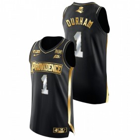 Al Durham #1 Black Providence Friars Golden Edition 2022 NCAA March Madness Jersey