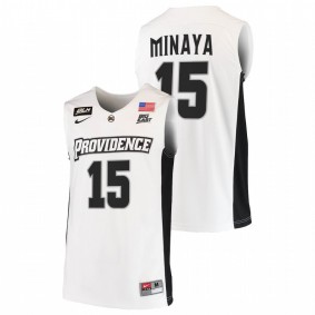 Providence Friars Justin Minaya 2021-22 White College Basketball BLM Men Jersey