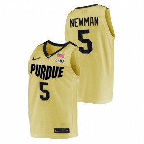 Brandon Newman #5 Gold Purdue Boilermakers 2021-22 Top overall seed College Basketball Jersey