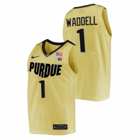 Brian Waddell #1 Gold Purdue Boilermakers 2021-22 Top overall seed College Basketball Jersey