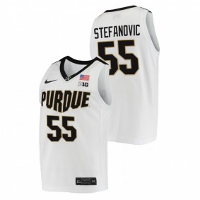 Purdue Boilermakers Sasha Stefanovic 2021-22 White College Basketball Replica Men Jersey