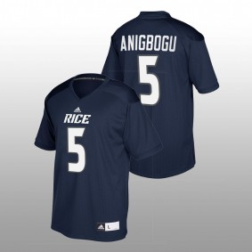 Chike Anigbogu Rice Owls College Football Navy #5 Jersey