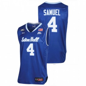 Tyrese Samuel #4 Blue Seton Hall Pirates 2021-22 Throwback College Basketball Jersey