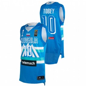 Slovenia Basketball Mike Tobey Blue 2021 Tokyo Olymipcs Home Jersey