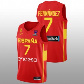 Jaime Fernandez #7 Red Spain Away 2022 FIBA EuroBasket Final Jersey