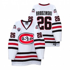 St. Cloud State Huskies Easton Brodzinski #26 White 2021-22 Home Hockey Jersey Men