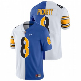 Kenny Pickett Steelers X Panthers 2022 NFL Draft White Royal Split Limited Men Jersey