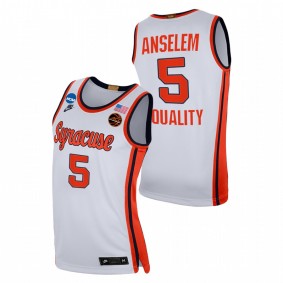 Syracuse Orange Frank Anselem White 2021 March Madness Sweet 16 Equality Jersey