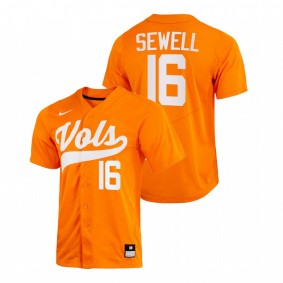 Tennessee Volunteers #16 Camden Sewell College Baseball Orange Jersey Home Men