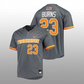 Tennessee Volunteers #23 Chase Burns College Baseball Grey Jersey Men