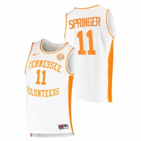 Men Tennessee Volunteers 2021 #11 White Jaden Springer College Basketball Replica Jersey